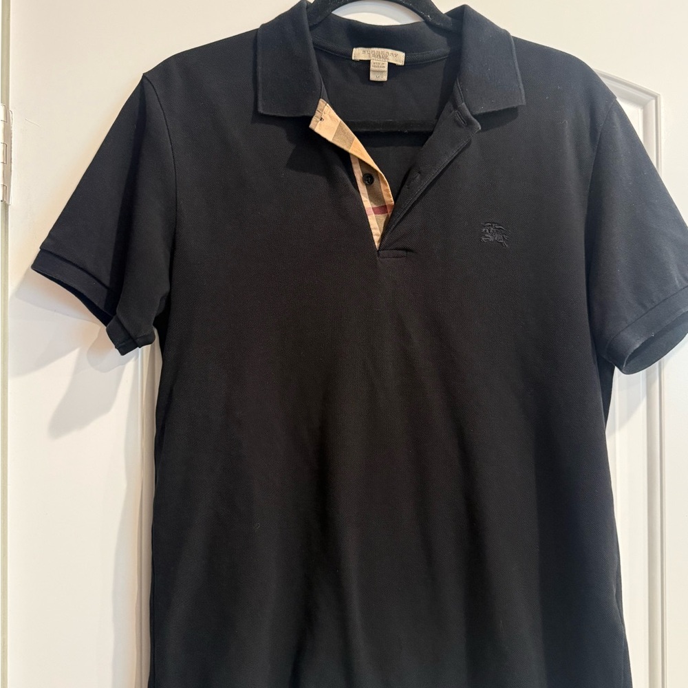 Burberry Black Polo with Signature Check